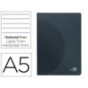 LIBRETA LIDERPAPEL 360 TAPA DE PLASTICO A5 48 HOJAS 90G/M2 HORIZONTAL CON DOBLE MARGEN TAPA NEGRA