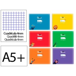 LIBRETA LIDERPAPEL PAUTAGUIA TAPA CARTONCILLO 32 HOJAS DIN A5 70 G CUADRICULADO PAUTADO 4 MM APAISADO CON MARGEN