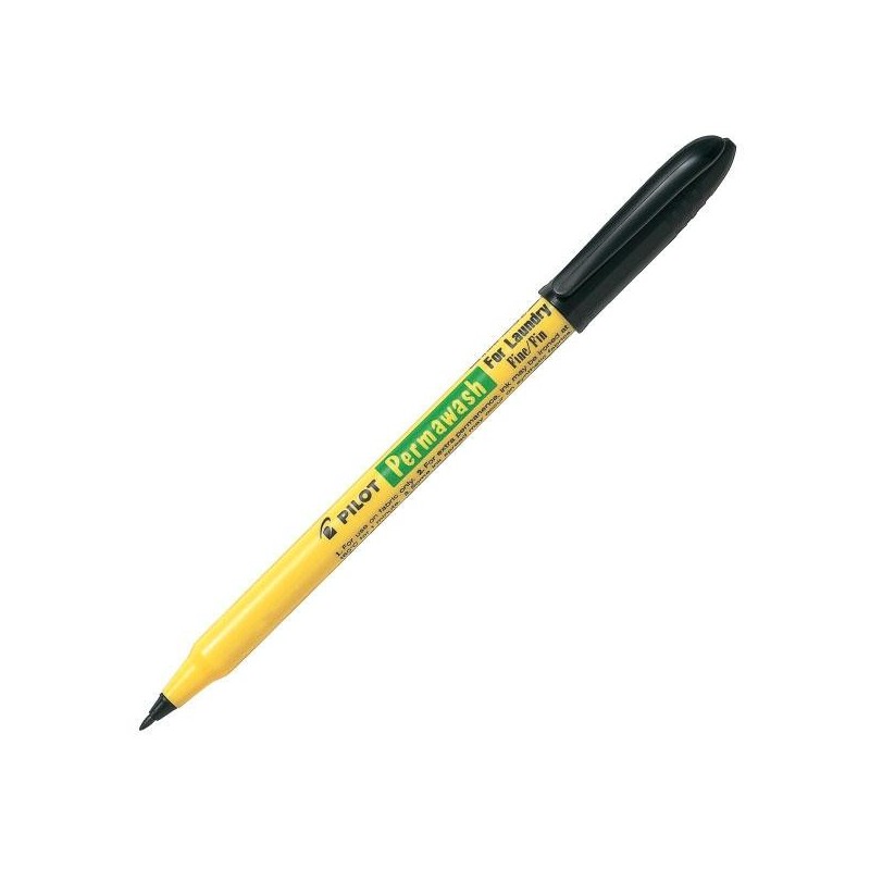 Marcador permanente Pilot Permawash - Punta cónica - Trazo 0,9 mm - Color negro Marcador permanente Pilot Permawash - Punta cónica - Trazo 0,9 mm - Color negro