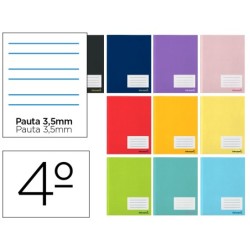 LIBRETA LIDERPAPEL SMART A5 16 HOJAS 60G/M2CUADRO PAUTA 4  3.5MM CON MARGEN (PACK INDIVISIBLE 10 UDS)