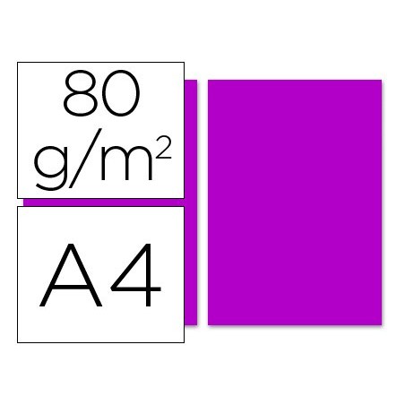 PAPEL COLOR LIDERPAPEL A4 80G/M2 FUCSIA PAQUETE DE 100