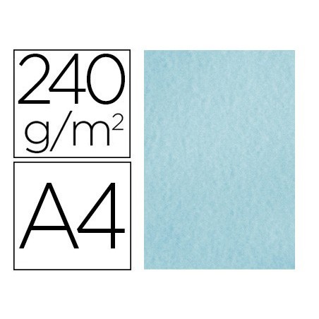 PAPEL COLOR LIDERPAPEL PERGAMINO A4 240G/M2 AZUL PACK DE 25 HOJAS