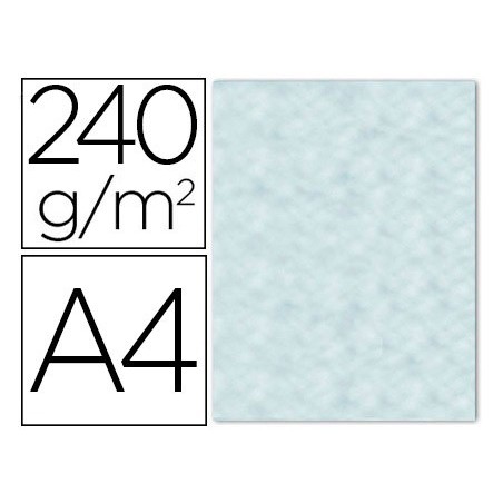 PAPEL COLOR LIDERPAPEL PERGAMINO CON BORDES A4 240G/M2 AZUL PACK DE 10 HOJAS