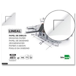 PAPEL DIBUJO LIDERPAPEL 210X297MM 150G/M2 CON CAJETIN (PACK INDIVISIBLE 250 UDS)