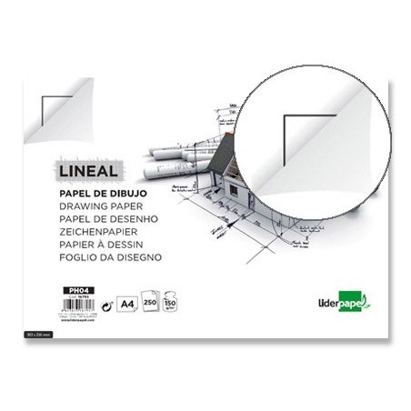 PAPEL DIBUJO LIDERPAPEL 210X297MM 150G/M2 CON CAJETIN (PACK INDIVISIBLE 250 UDS)