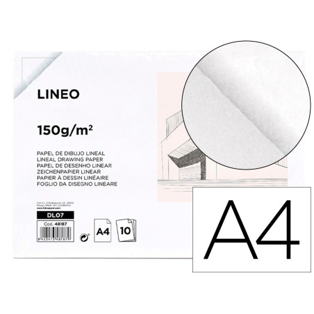 PAPEL DIBUJO LIDERPAPEL 210X297MM 150G/M2 SIN RECUADROPACK DE 10