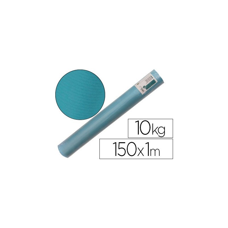 PAPEL KRAFT VERJURADO LIDERPAPEL TURQUESA 150MT 65GR BOBINA 10KG