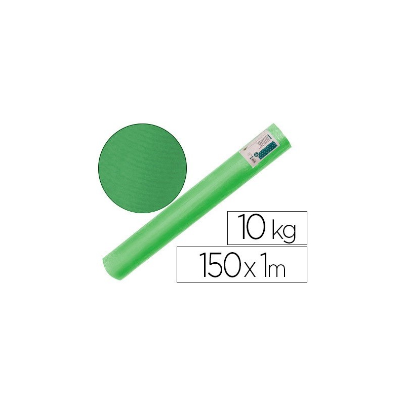 PAPEL KRAFT VERJURADO LIDERPAPEL VERDE 150MT 65GR BOBINA 10KG