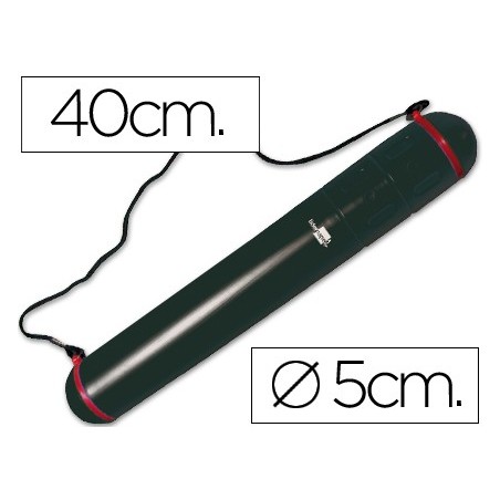 PORTAPLANOS PLASTICO LIDERPAPEL DIAMETRO 5 X 40 CM NO EXTENSIBLE NEGRO