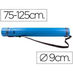 PORTAPLANOS PLASTICO LIDERPAPEL DIAMETRO 9 CM EXTENSIBLE HASTA 125 CM AZUL