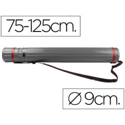 PORTAPLANOS PLASTICO LIDERPAPEL DIAMETRO 9 CM EXTENSIBLE HASTA 125 CM GRIS