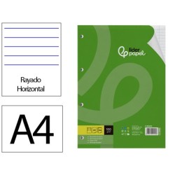 RECAMBIO LIDERPAPEL A4 100 HOJAS 100G/M2 HORIZONTAL CON DDOBLE MARGEN 4 TALADROS