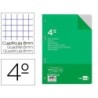 RECAMBIO LIDERPAPEL CUARTO 100 HOJAS 60G/M2 CUADRO 8MM CON M ARGEN 6 TALADROS