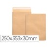 SOBRE LIDERPAPEL BOLSA FUELLE KRAFT 250X353X30 MM SOLAPA TIRA DE SILICONA PAPEL 120GR CAJADE 50 UNIDADES