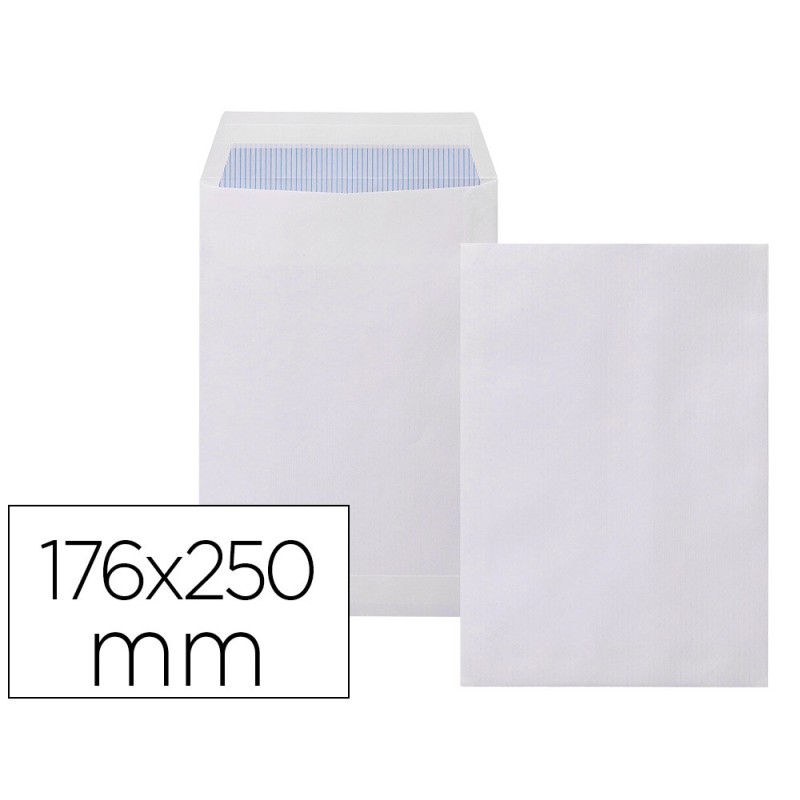 SOBRE LIDERPAPEL BOLSA N.15 BLANCO B5 176X250 MM TIRA DE SILICONA CAJA DE 500 UNIDADES