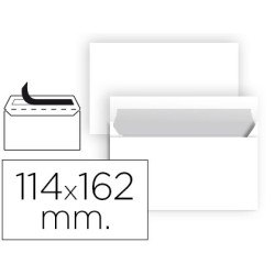 SOBRE LIDERPAPEL N 19 BLANCO C6 114X162 MM TIRA DE SILICONA PAQUETE DE 25 UNIDADES
