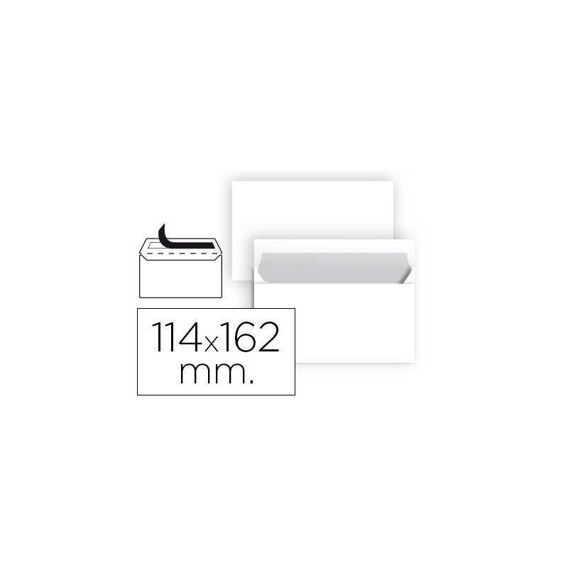 SOBRE LIDERPAPEL N 19 BLANCO C6 114X162 MM TIRA DE SILICONA PAQUETE DE 25 UNIDADES