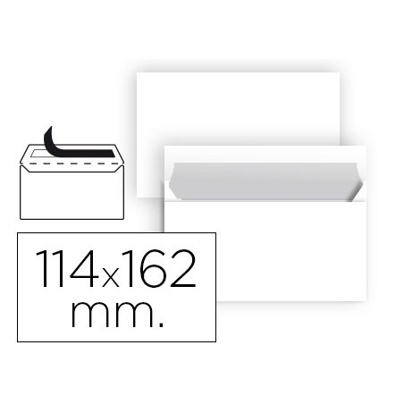 SOBRE LIDERPAPEL N 19 BLANCO C6 114X162 MM TIRA DE SILICONA PAQUETE DE 25 UNIDADES