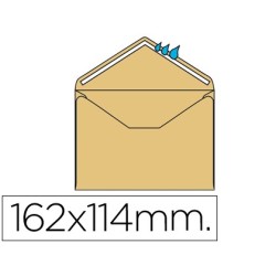 SOBRE LIDERPAPEL N.23 CREMA C6 114X162 MM ENGOMADO SOLAPA DE PICO CAJA DE 500 UNIDADES